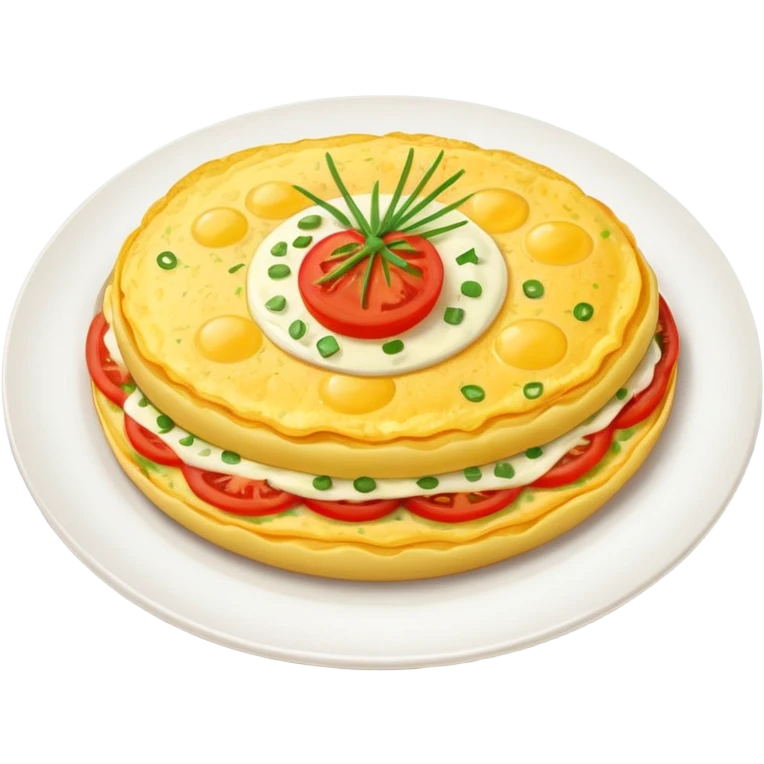 Omelet with tomato and chives  emoji