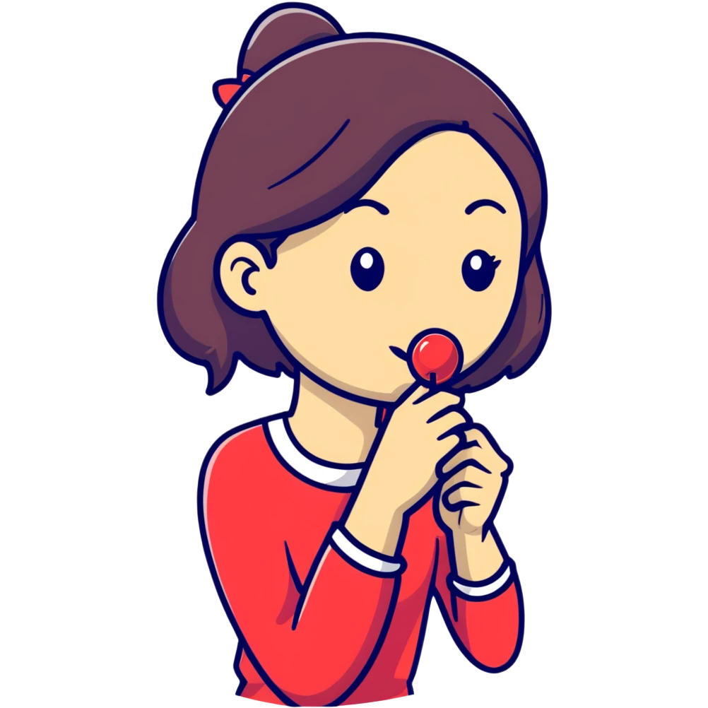 Create a woman licking a lollipop emoji