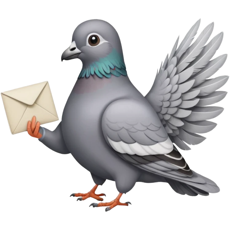 Pigeon with a letter  emoji