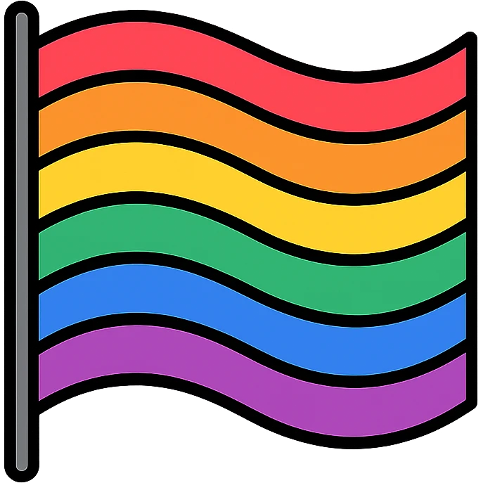 stylized waving homosexual pride flag, no text emoji