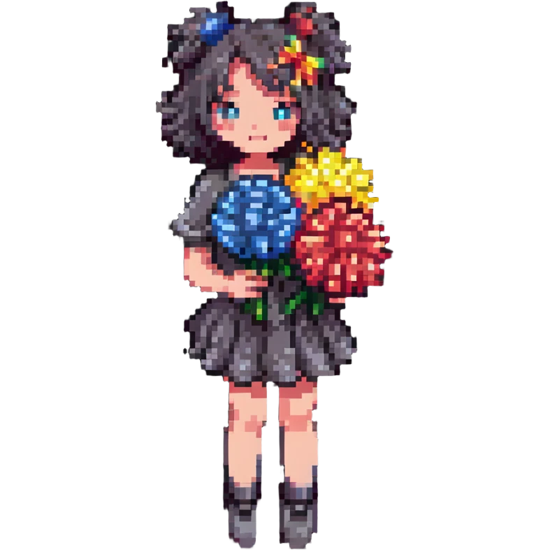 cheerleader girl holding pom-poms emoji