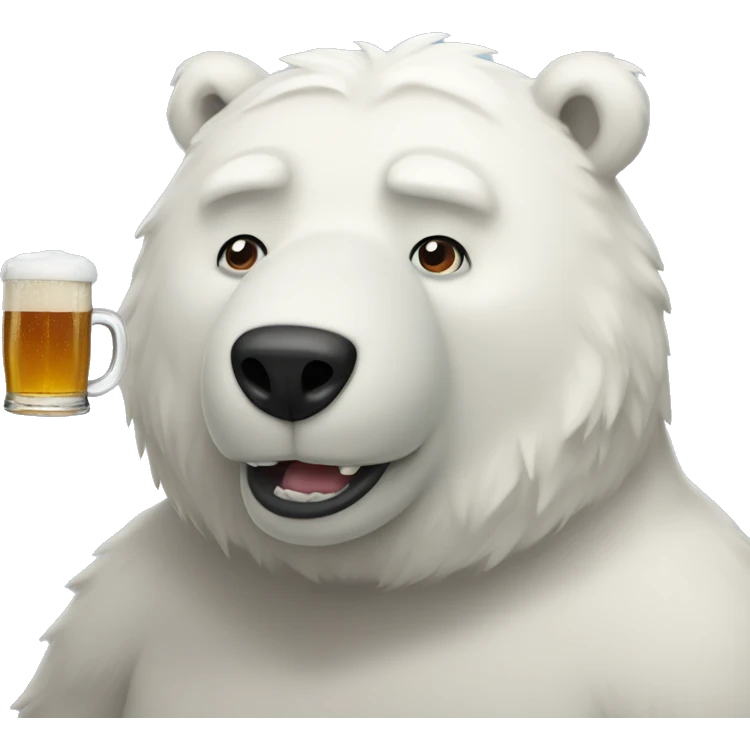 Beer lover icebear still human emoji