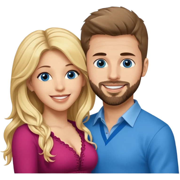 Shakira with blue eyes and her husband  Gerard pique with blue eyes  holding her in his arms. They both laugh at each other. Its beautiful and romantic. Also their outfits are very elegant  emoji