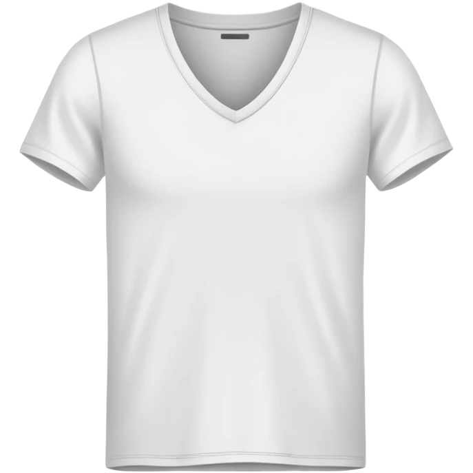 single white fitted v-neck t-shirt, cropped length, simple clean isolated garment only, no accessories, plain white background emoji