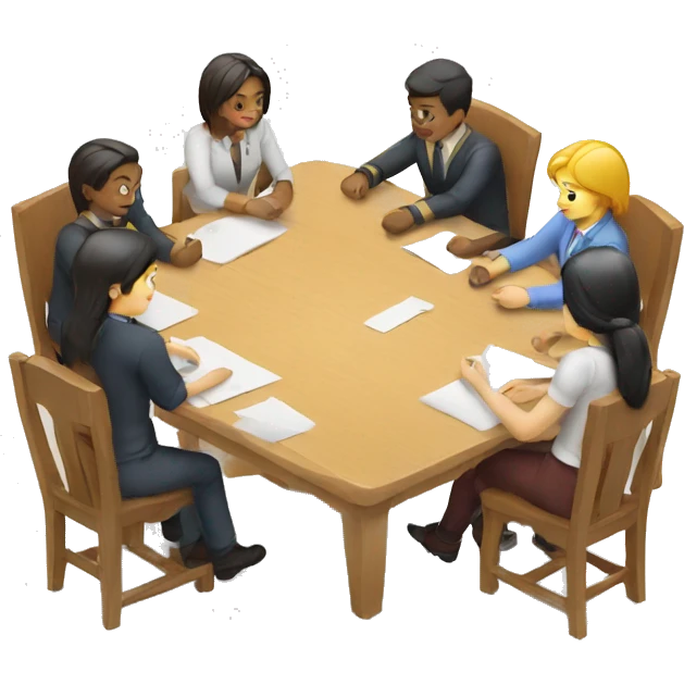 team working together in a table emoji