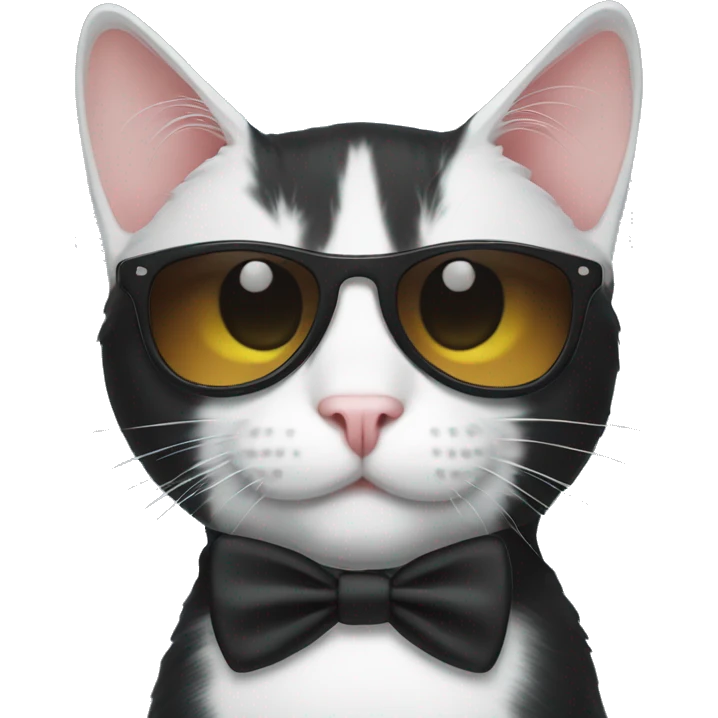 One tuxedo cat with sunglasses emoji