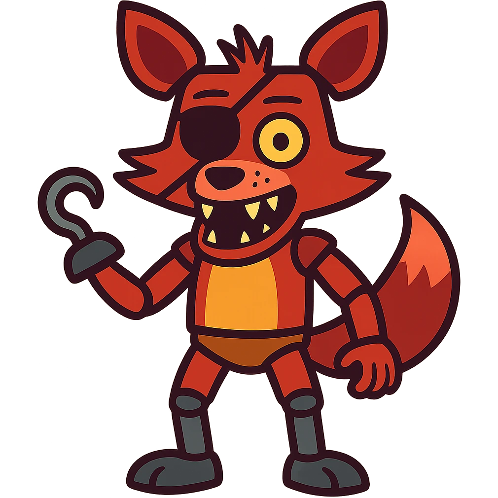 vibrant toon style Foxy from Five Nights at Freddy's emoji
