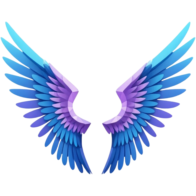 can you generate 6 unique angel wings designs? just the wings - no body, head, or feet necessary emoji