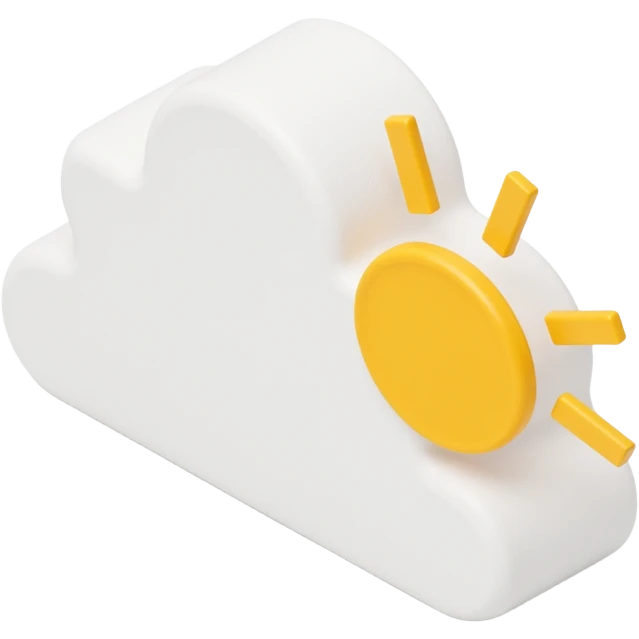 Icon generated from uploaded image: A cloud and sun symbol. The cloud is rounded, and the sun features a shape with short rays.

 emoji