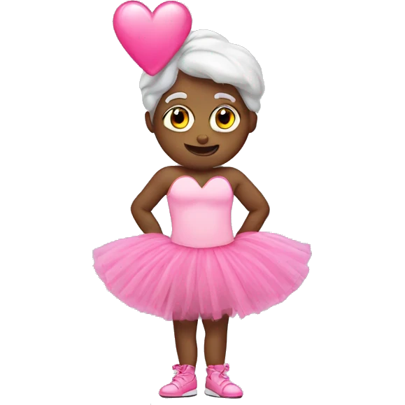 Heart wearing a pink tutu emoji