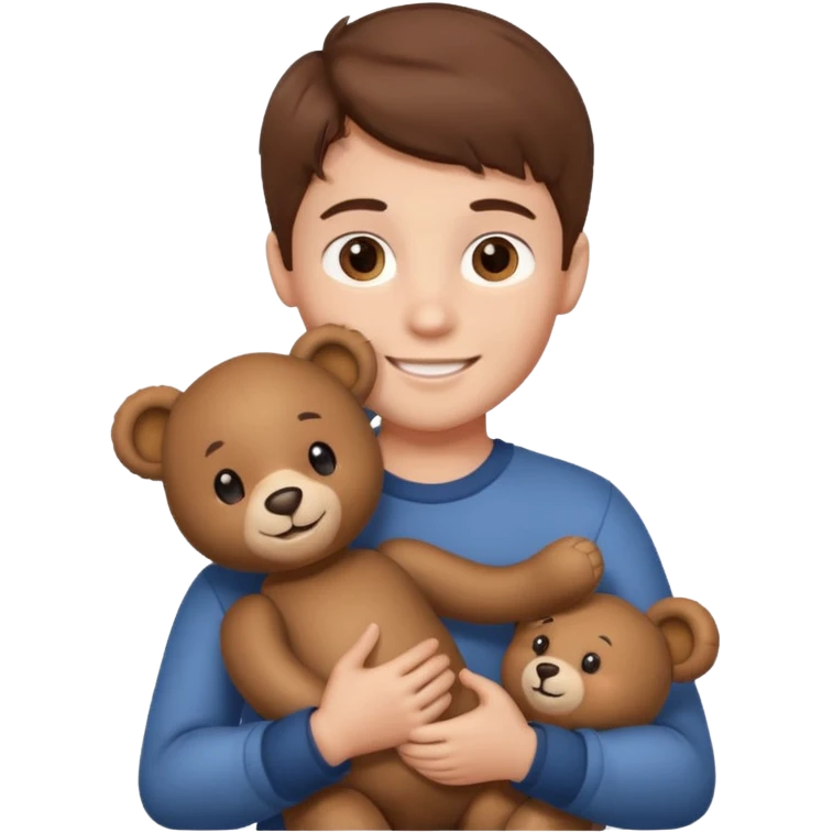 curly hair boy with bear  emoji