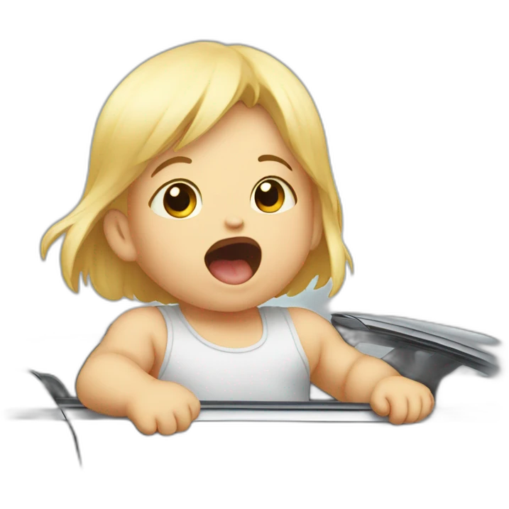 Baby barking at car emoji
