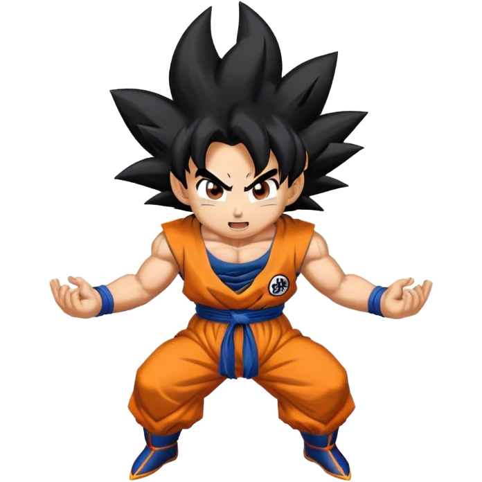 A Goku Emoji Going Super Saiyan with an aura around him emoji