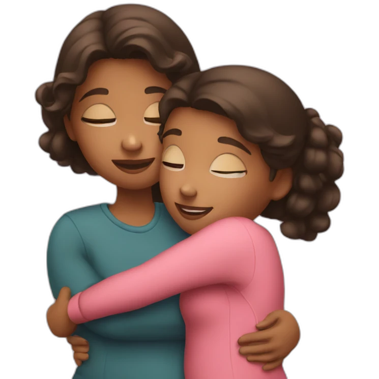 Niece and aunt hugging emoji
