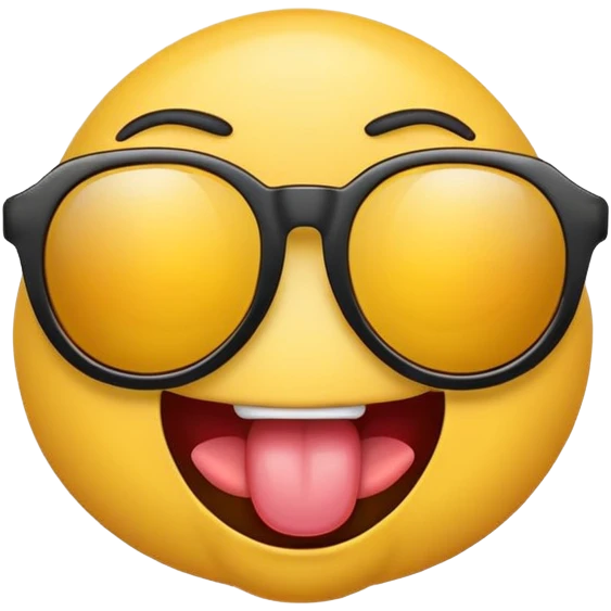 emoji with sunglasses while sticking his tongue out emoji
