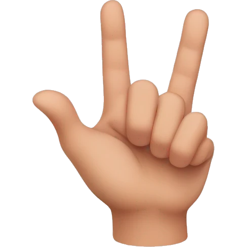 Hand with thumb, middle and pinky closed  emoji