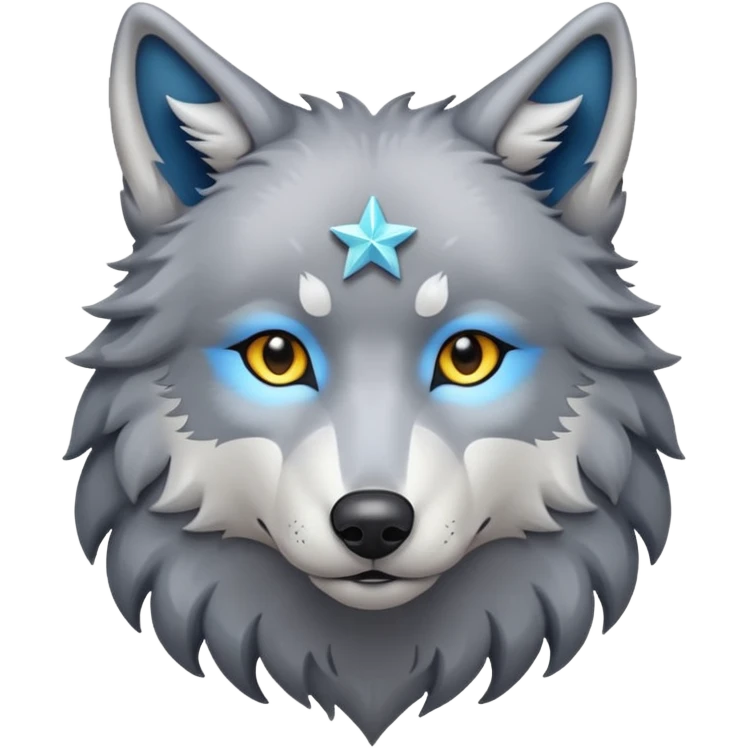 A wolf with stars emoji