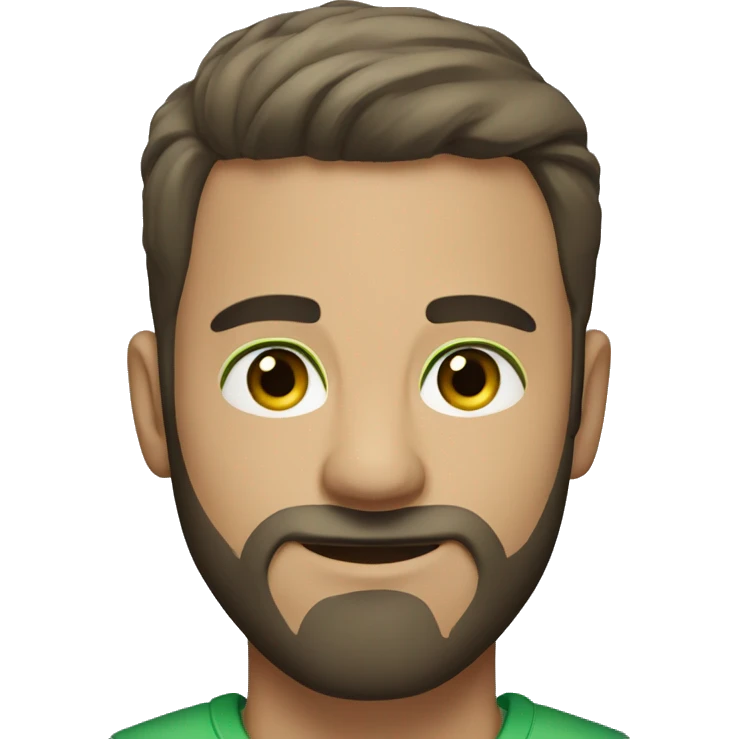 a man without a beard, light green eyes, short hair emoji