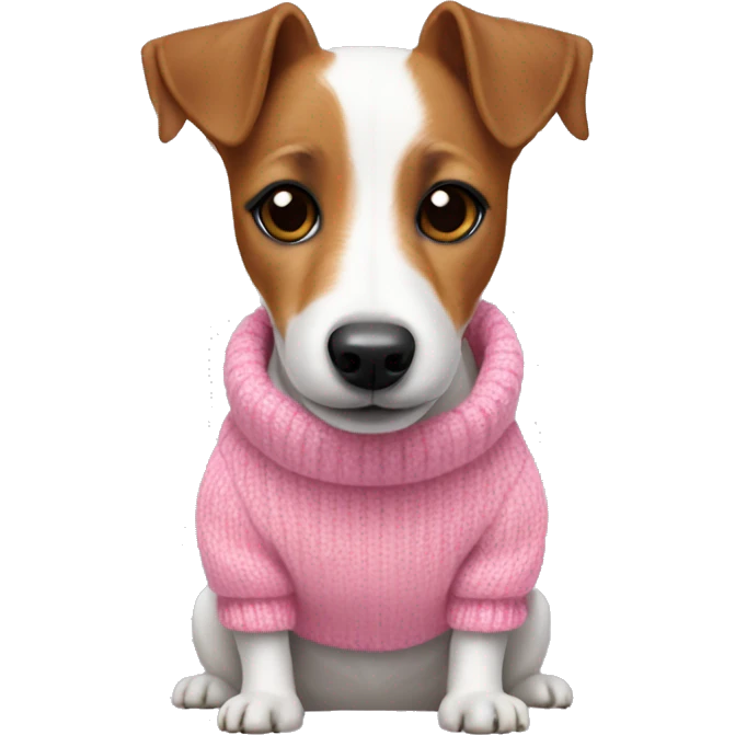 Jack Russell terrier in a pink sweater emoji