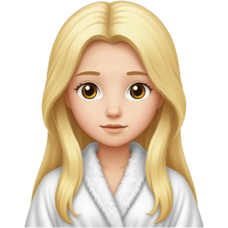 girl with long blonde hair wearing fluffy white robe emoji