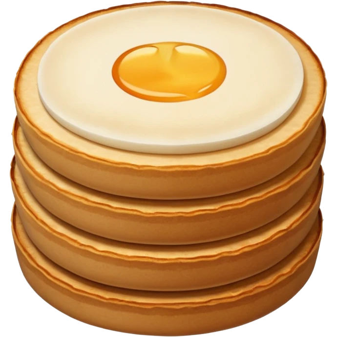 round flat rice cake, lightly toasted surface, emoji