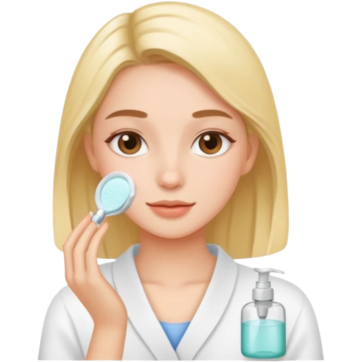 a girl doing her skincare and self care emoji