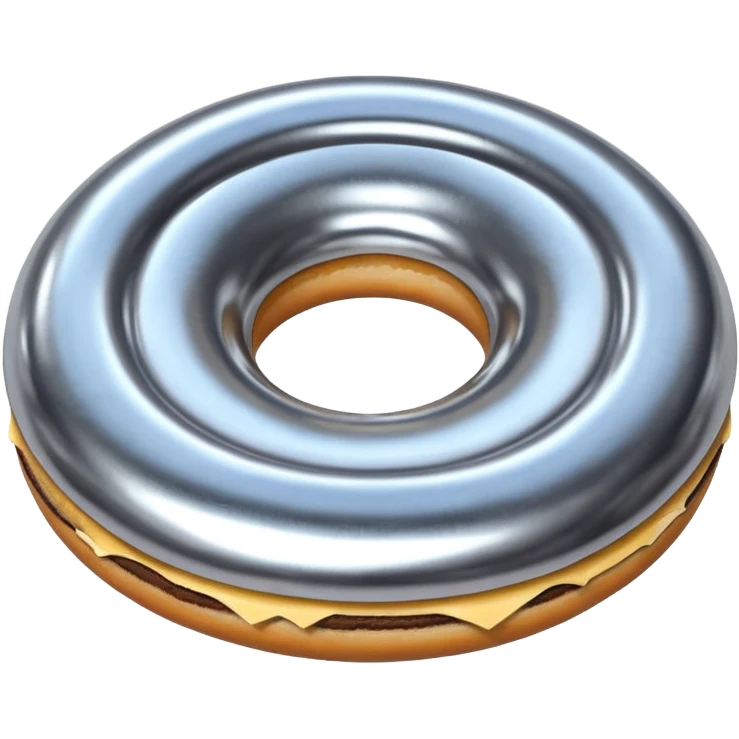 Futuristic metallic donut-shaped spaceship emoji