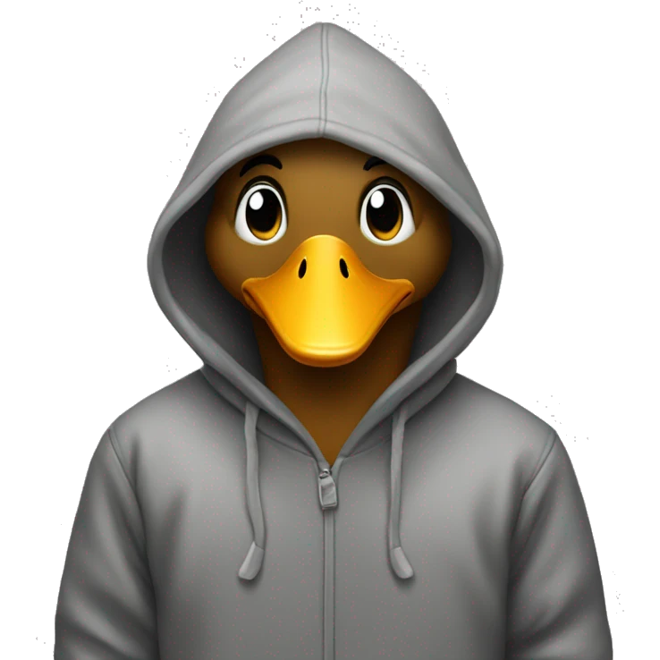 Duck with a hoodie emoji