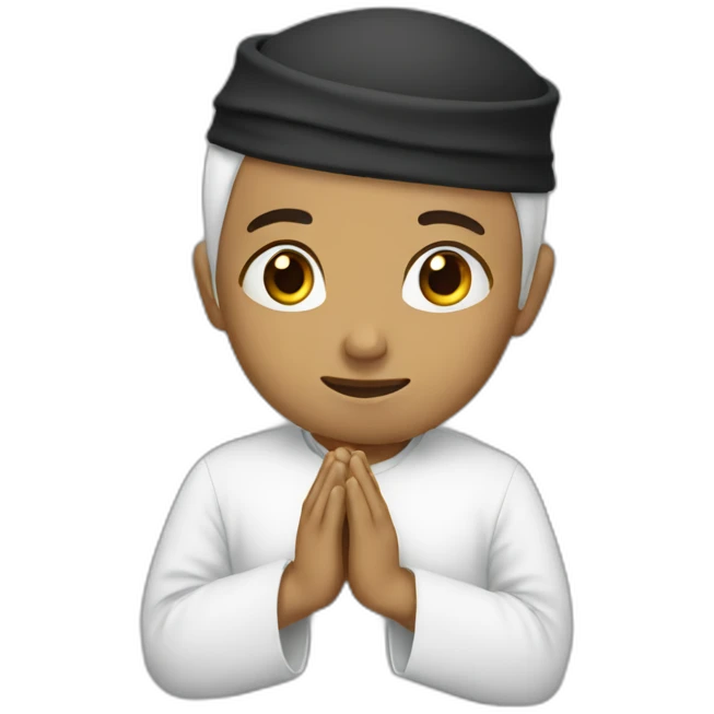 White Muslim pray emoji