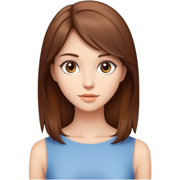 A beautiful girl with brown hair and a slender figure emoji