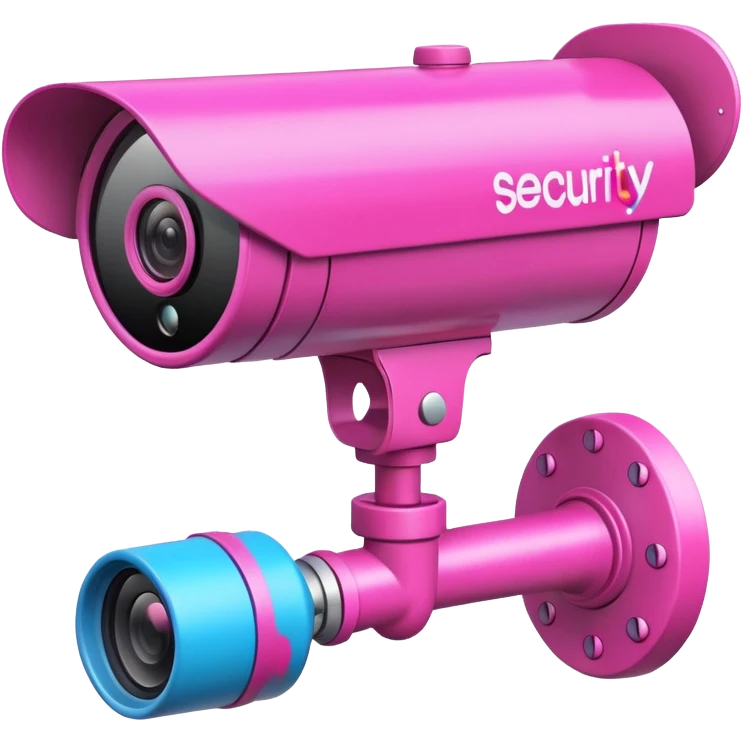 Security Camera pink with graffity emoji