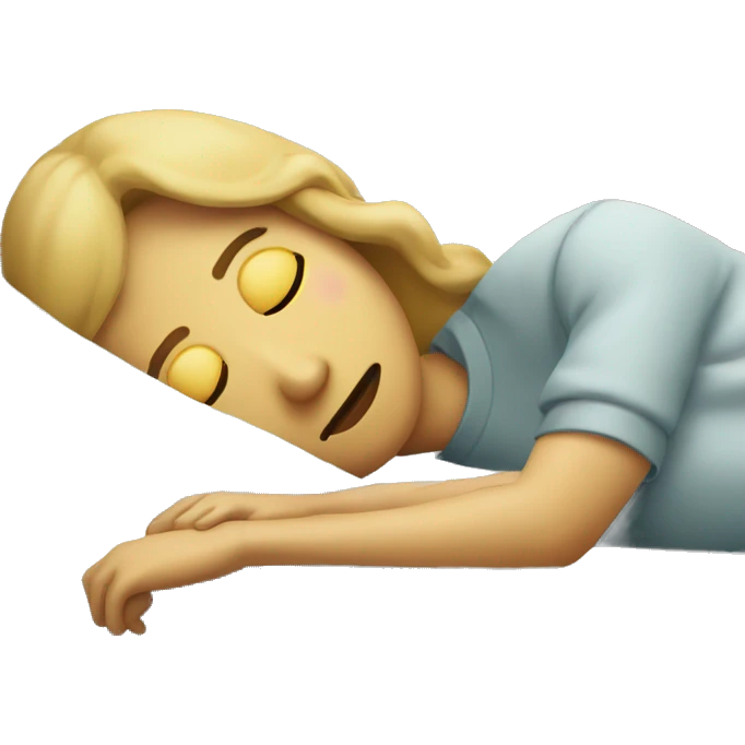 Sad person laying in bed next to mum emoji