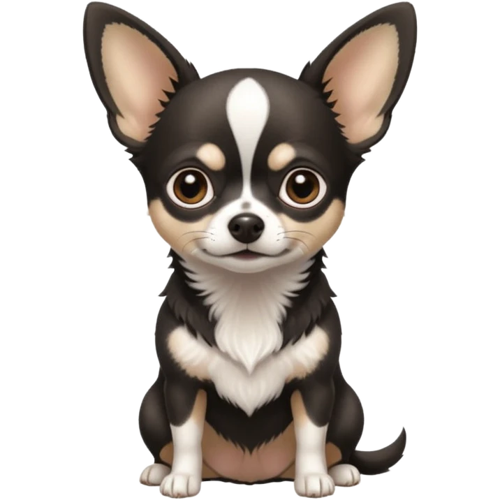 Light black chihuahua white and grey emoji