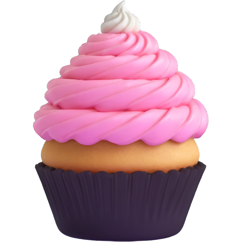 cupcake with pink icing emoji