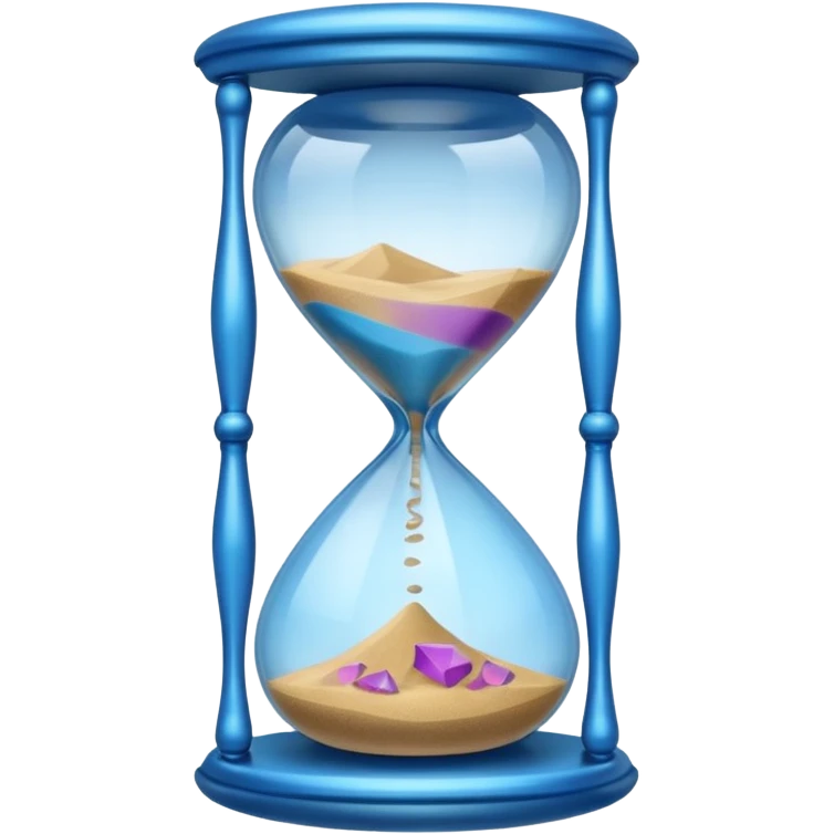 blue sandclocks emoji