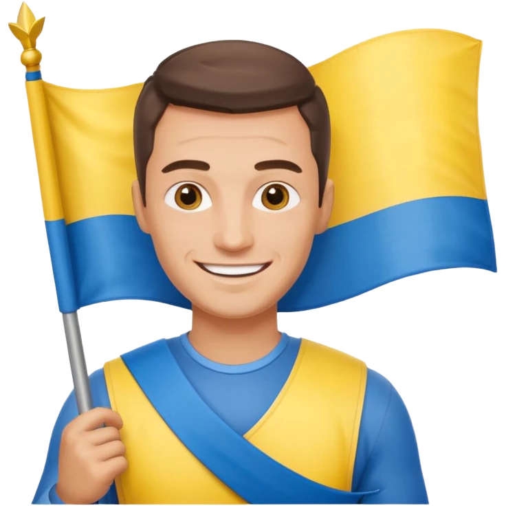 The Ukrainian man with flag emoji