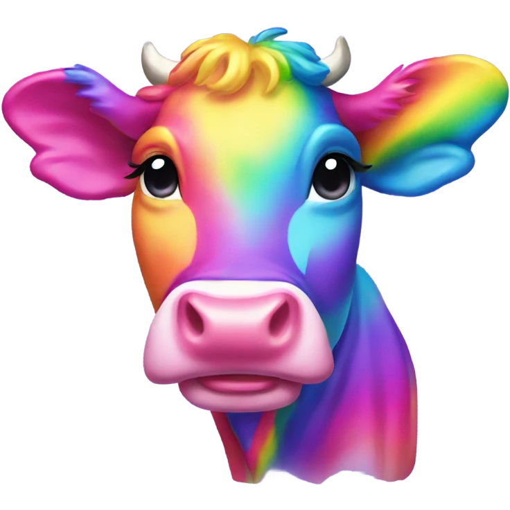 Lisa frank rainbow cow emoji