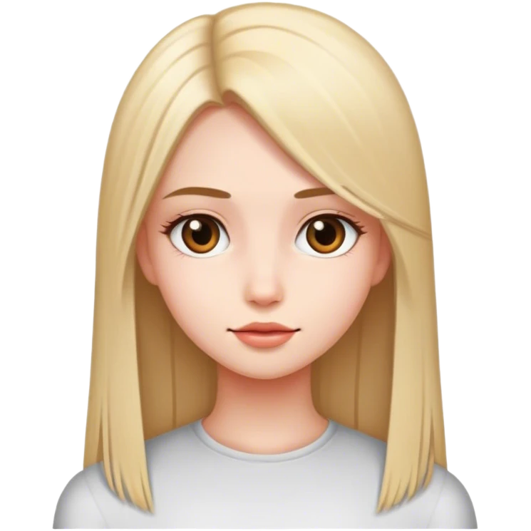 Girls with straight hair emoji