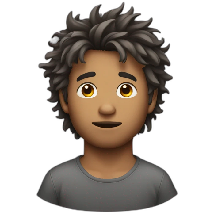 Guy with messy hair emoji