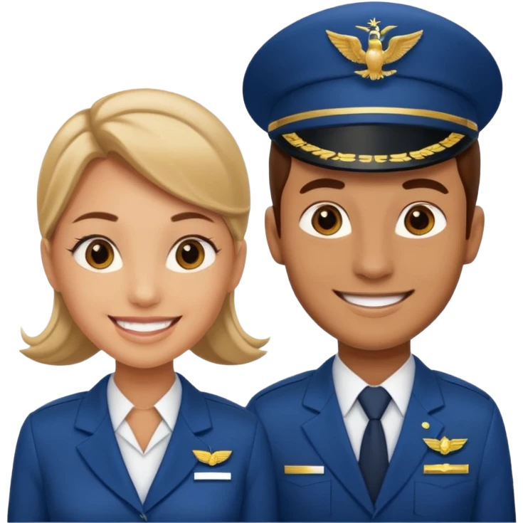 female flight attendant working with her male colleague emoji