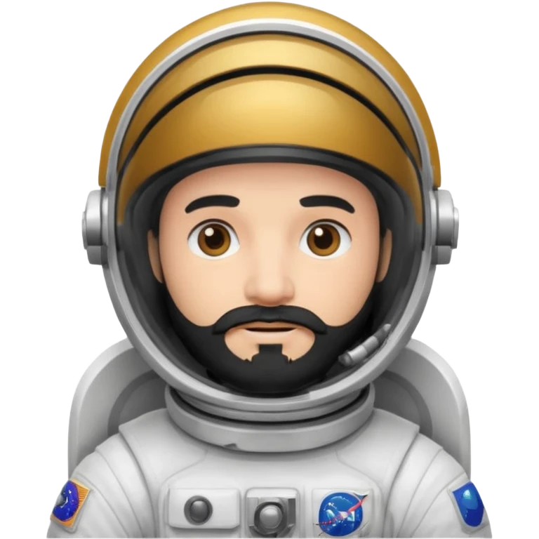 astronaut, white suit and helmet ,with black beard emoji