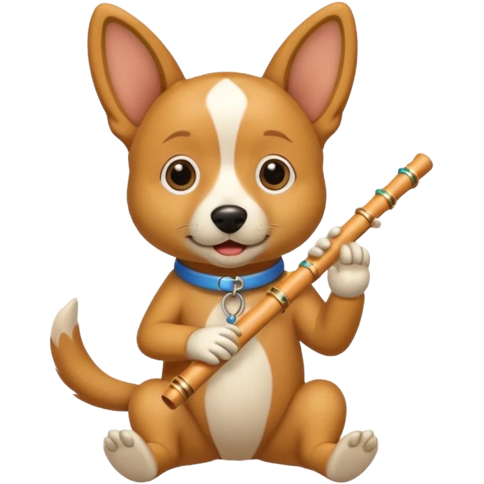 dog playing flute emoji
