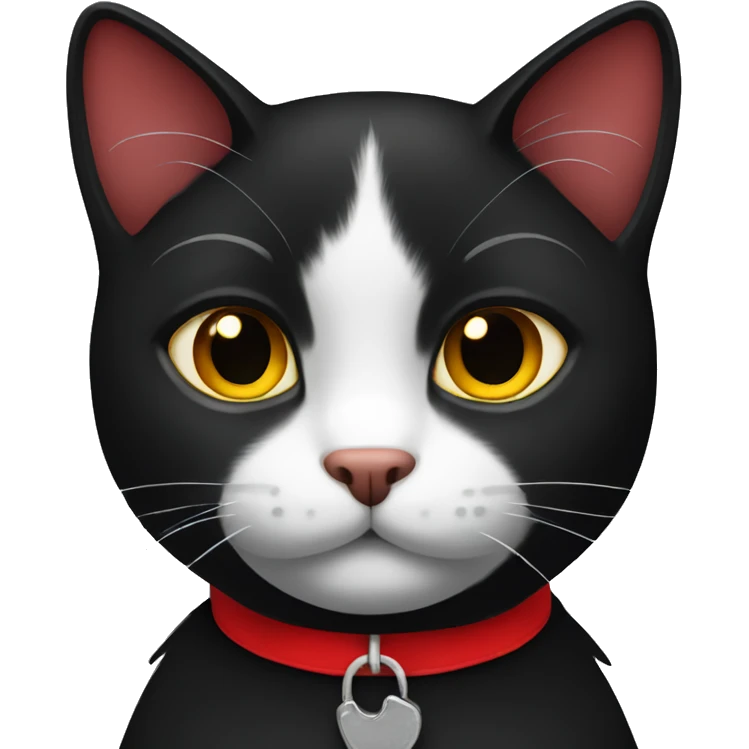 Black cat with red collar emoji