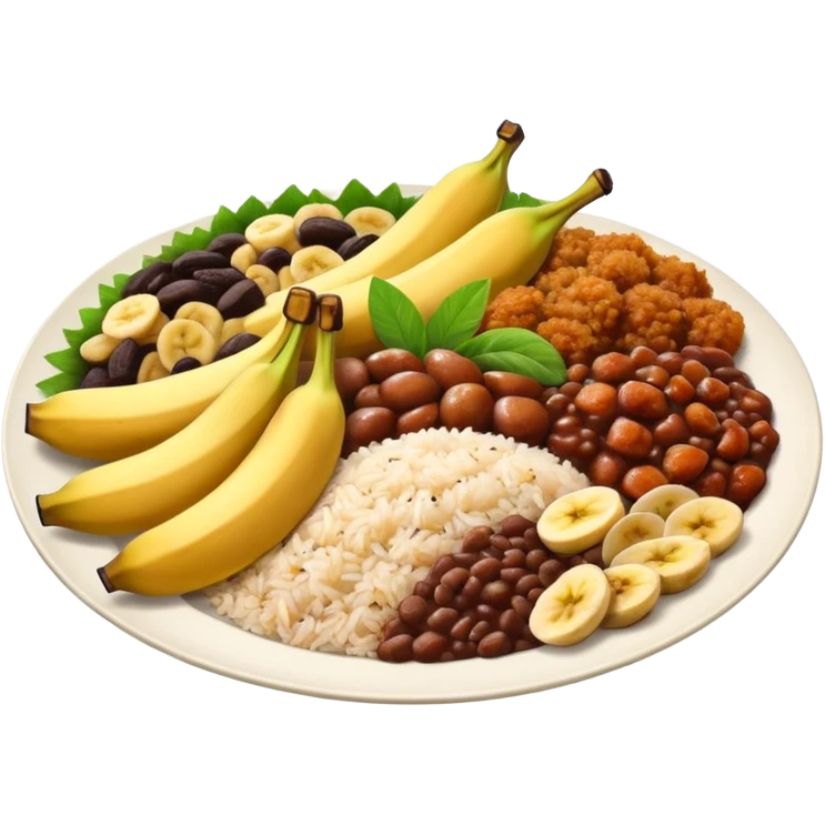 Food plate with brazilian food emoji