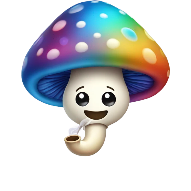 Happy mushroom smoking emoji