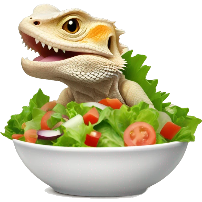 bearded dragon eating a salad emoji