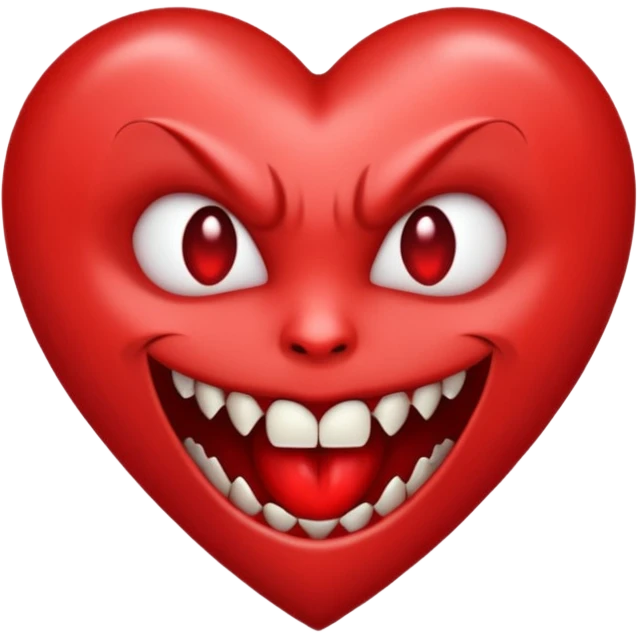 heart vampire fangs no eyes emoji