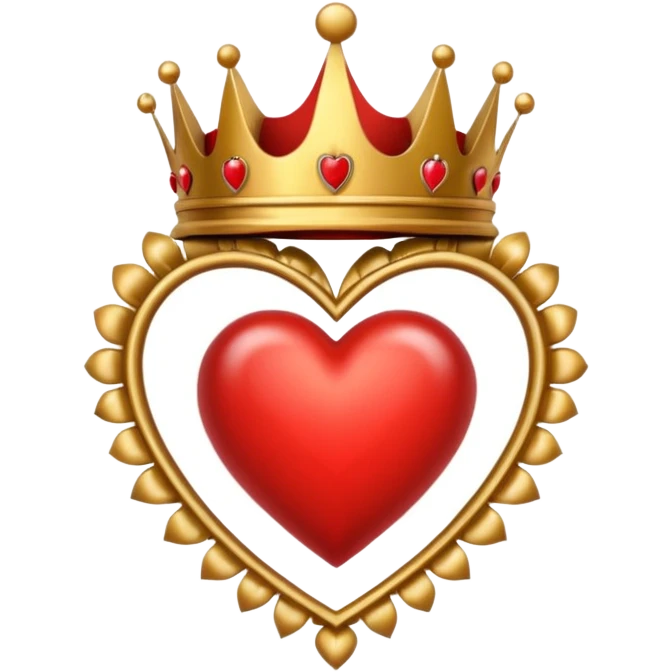 Red heart and crown on top emoji