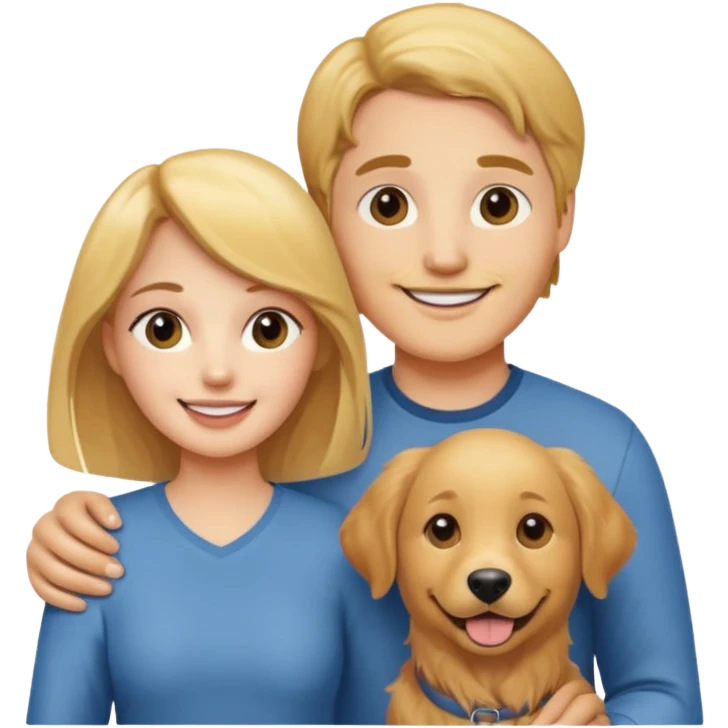 couple and their pet dog emoji