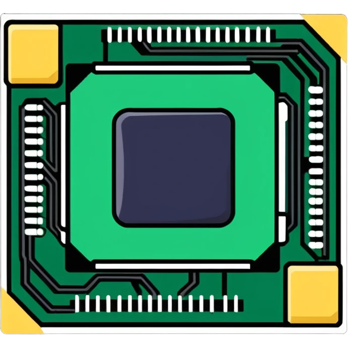 CPU computer chip sticker style emoji